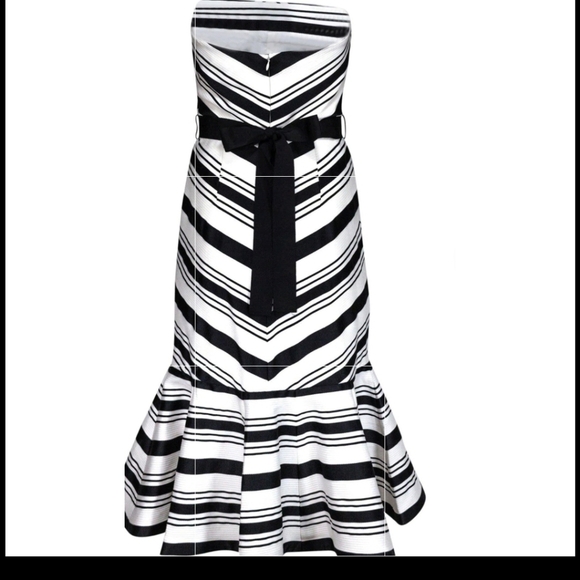 Alexis black and white evening gown size large - Picture 4 of 5